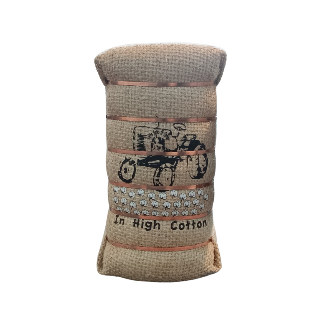 6" Old Tractor in High Cotton Bale