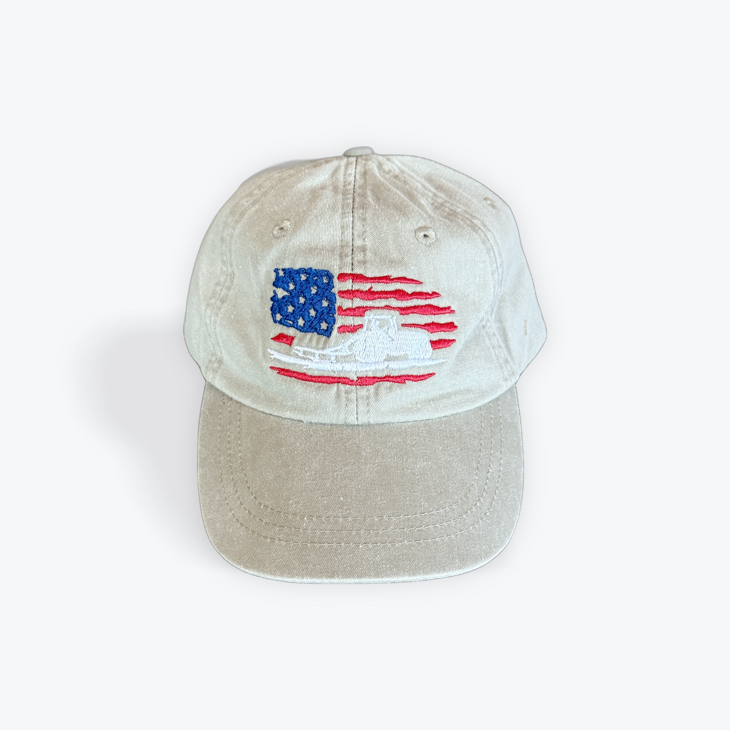 Stone Tractor in Flag Hat