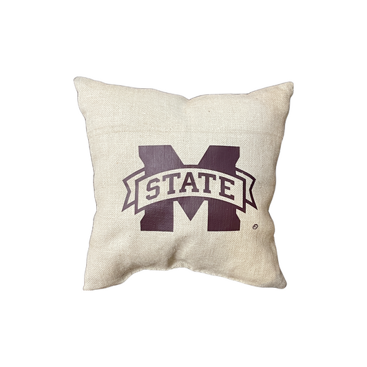 MState Square Burlap Pillow