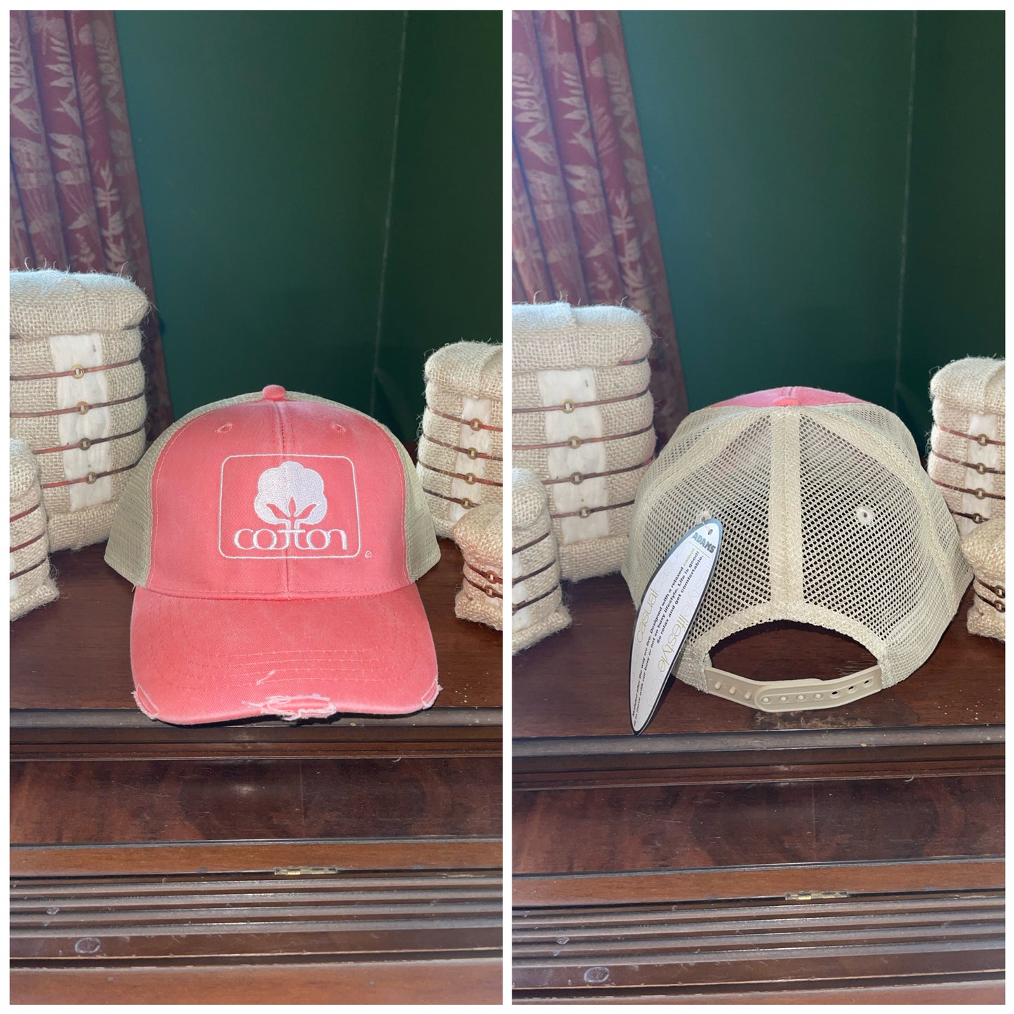 Licensed Cotton Inc. Coral/Tan Hat