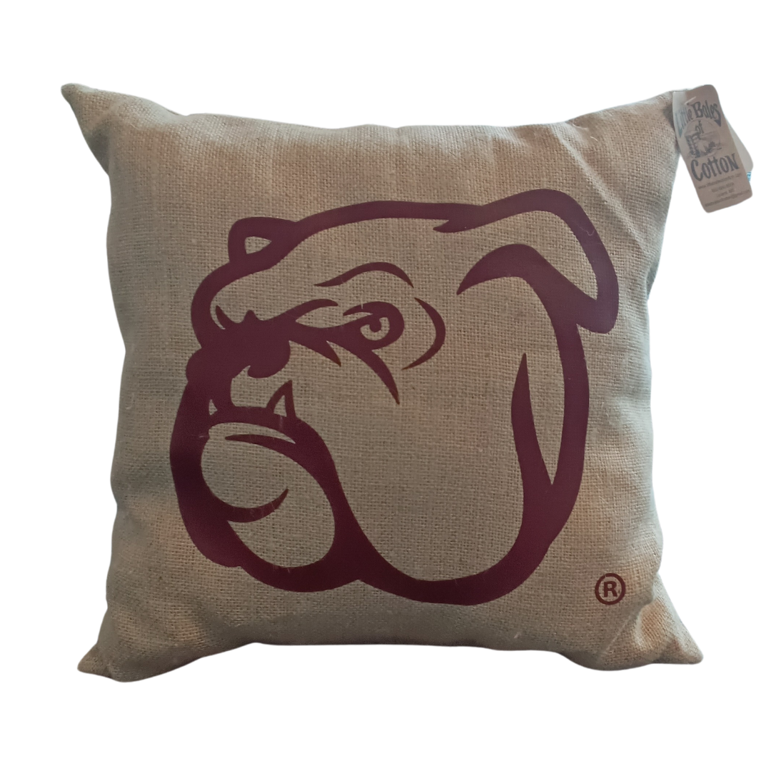 Bully Head Square Burlap Pillow