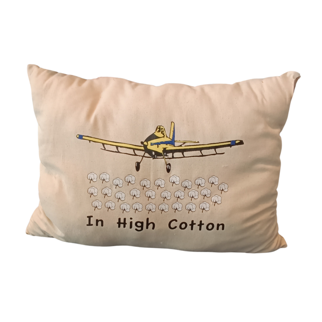 Crop Duster Lumbar Cotton Cloth Pillow