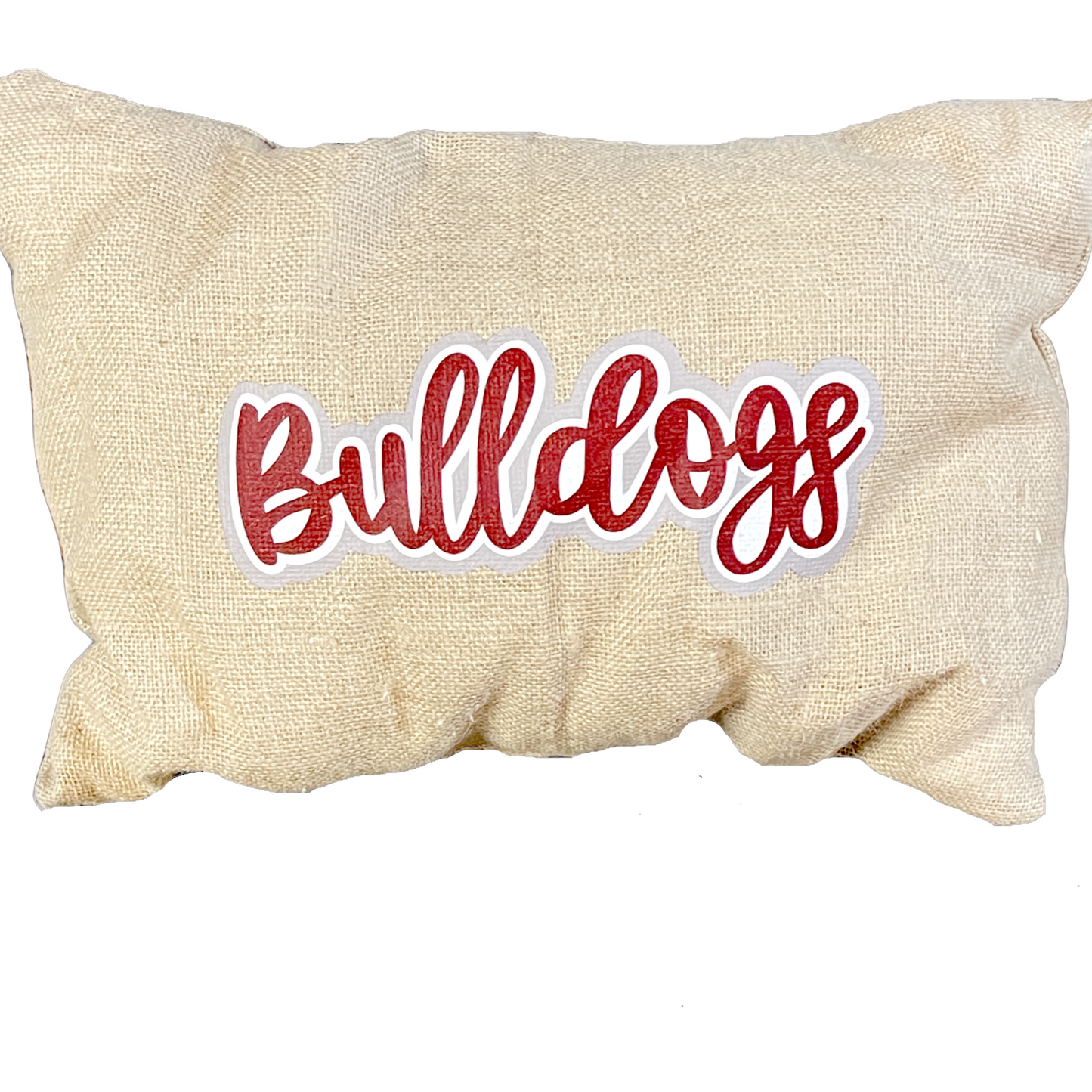 Bulldogs Lumbar Burlap Pillow
