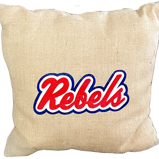 Rebels Square Burlap PIllow