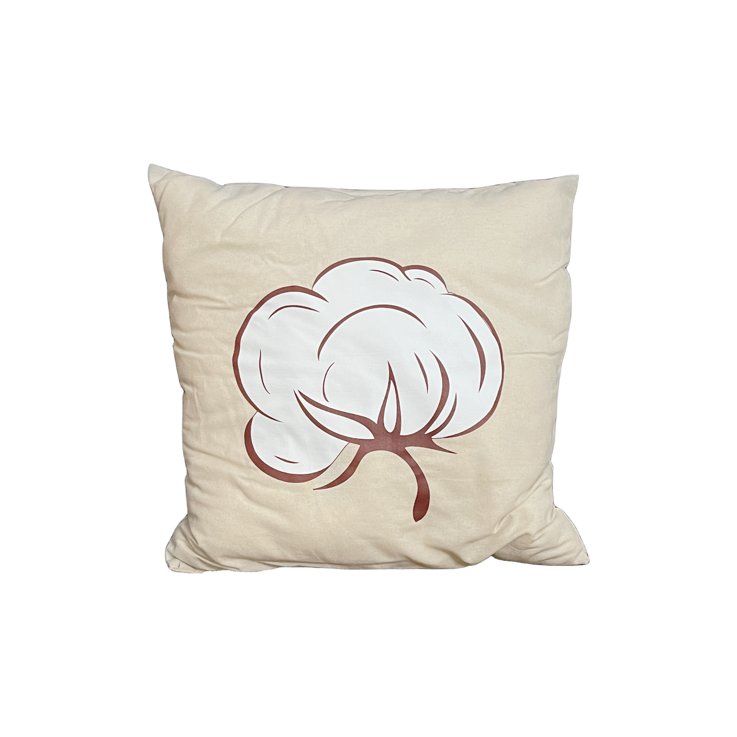 Cotton Boll Square Cotton Cloth Pillow