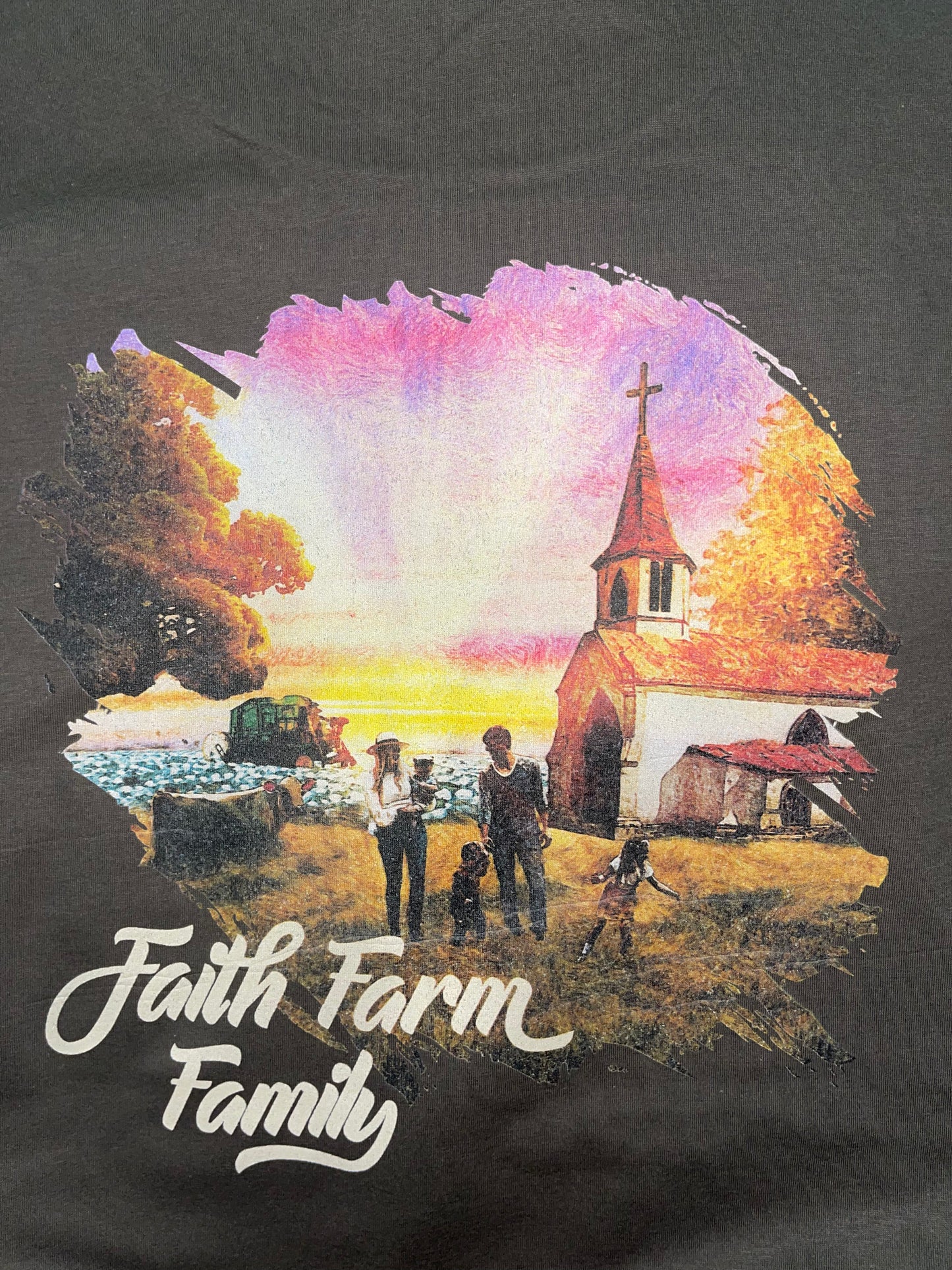 Military Green Faith Farm Family T-shirt