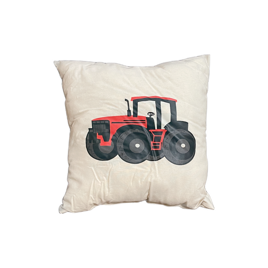 Red Tractor Square Cotton Cloth Pillow