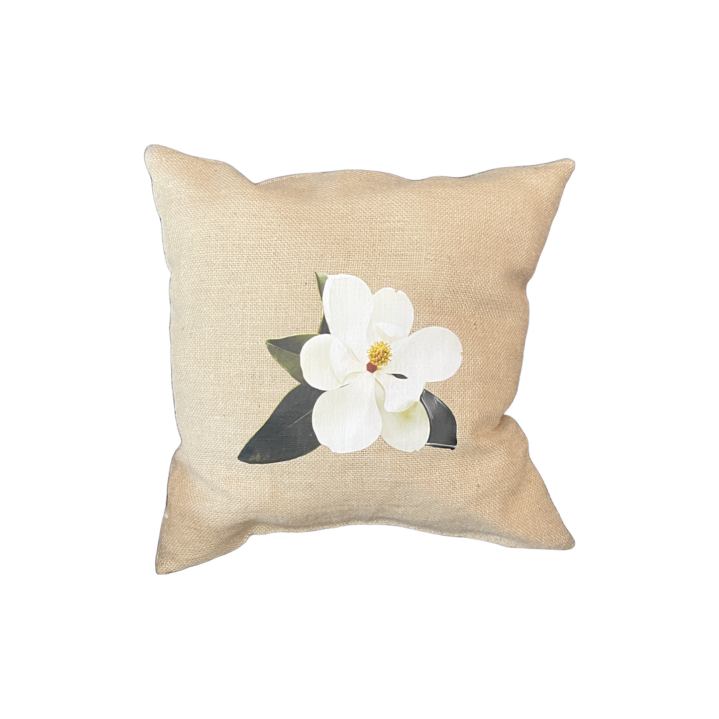 Magnolia Square Burlap Pillow