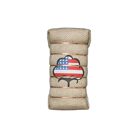 6" USA Flag in Cotton Boll Bale